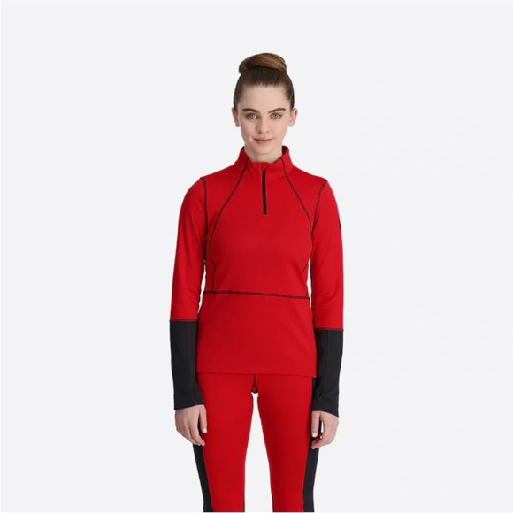 Spyder Womens XL Stretch Charger 1/2 Zip Baselayer Top Pulse Red NWT Sport Layer - Picture 8 of 10